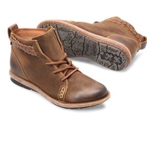 Born Temple ankle boot bootie dark brown leather boho lace up ankle